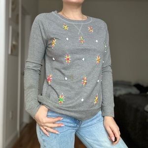 Hand Embellished with Neon Beads & Stones Designer Showroom Sweatshirt